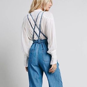 FREE PEOPLE CLARA CHAMBRAY JUMPSUIT